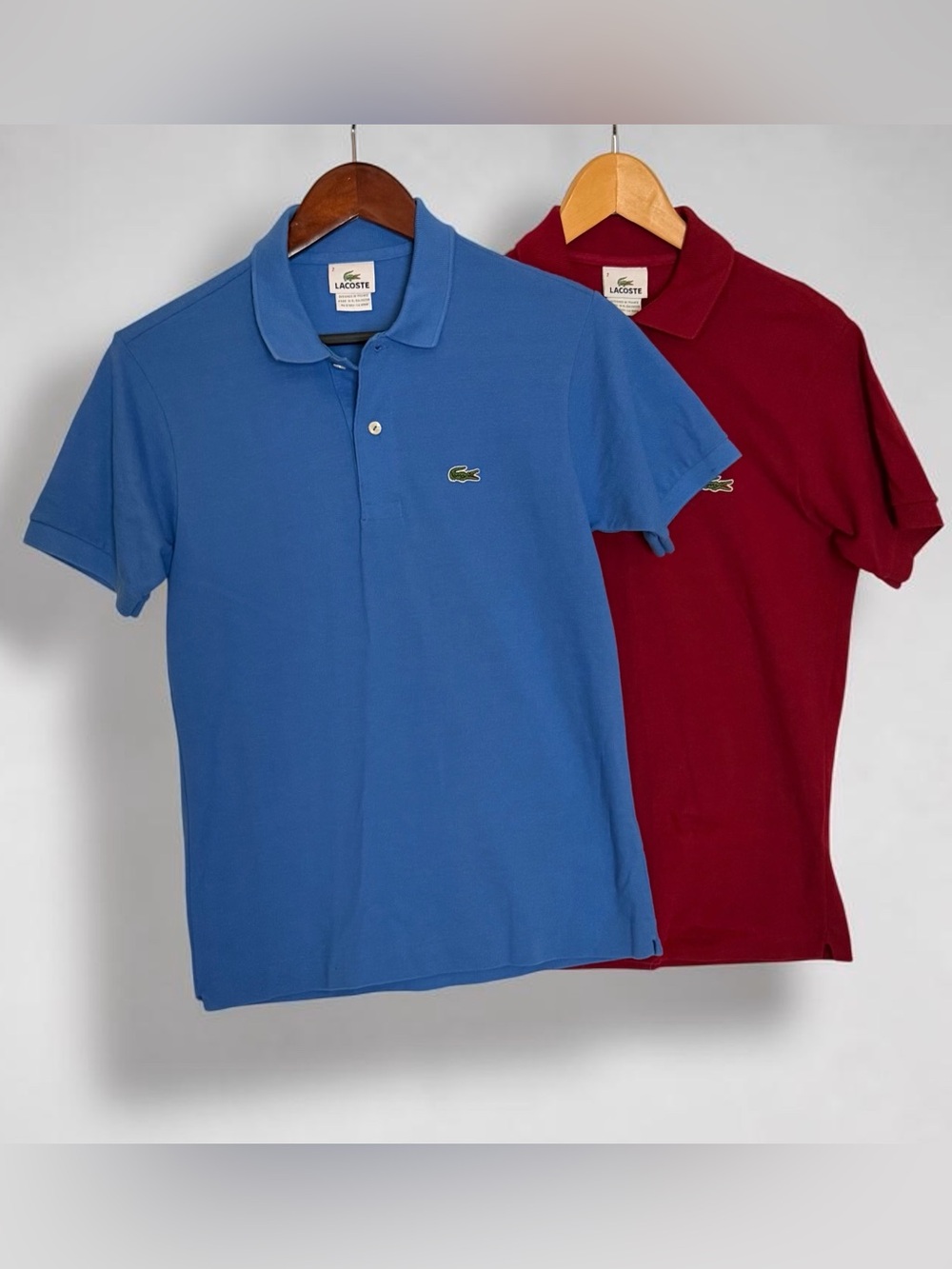 NWOT 2 Lacoste classic fit pique polo shirts. Mens size (2) US extra small
